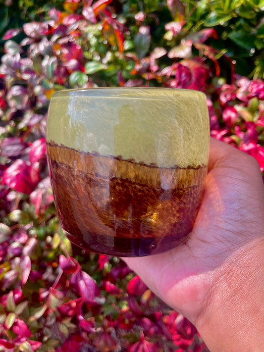 Green & Brown Glass Jar - 8 oz.